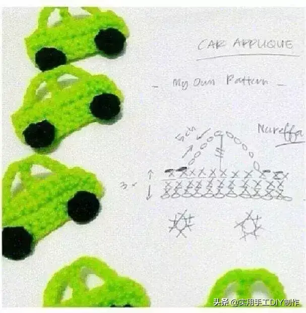 「钩编图解」各种好看的小汽车织片,超级实用,男宝妈妈抱走吧