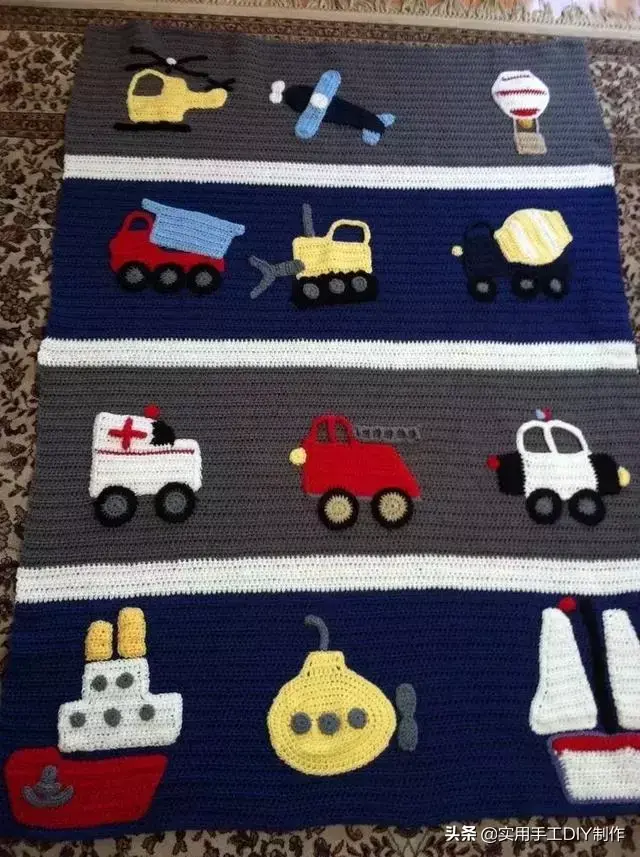 「钩编图解」各种好看的小汽车织片,超级实用,男宝妈妈抱走吧