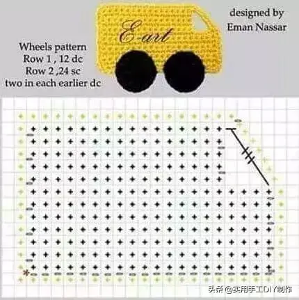 「钩编图解」各种好看的小汽车织片,超级实用,男宝妈妈抱走吧