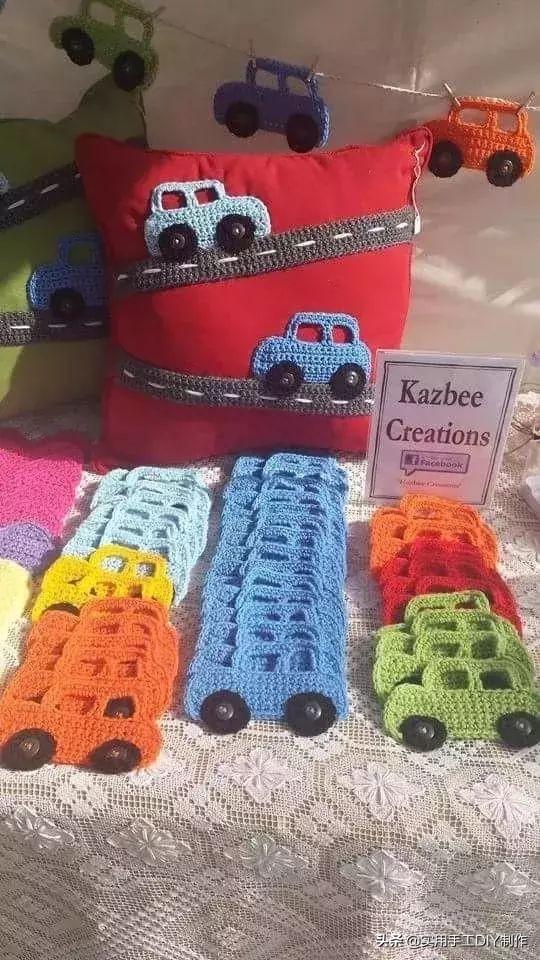 「钩编图解」各种好看的小汽车织片,超级实用,男宝妈妈抱走吧